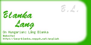 blanka lang business card