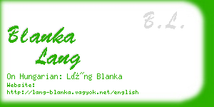blanka lang business card